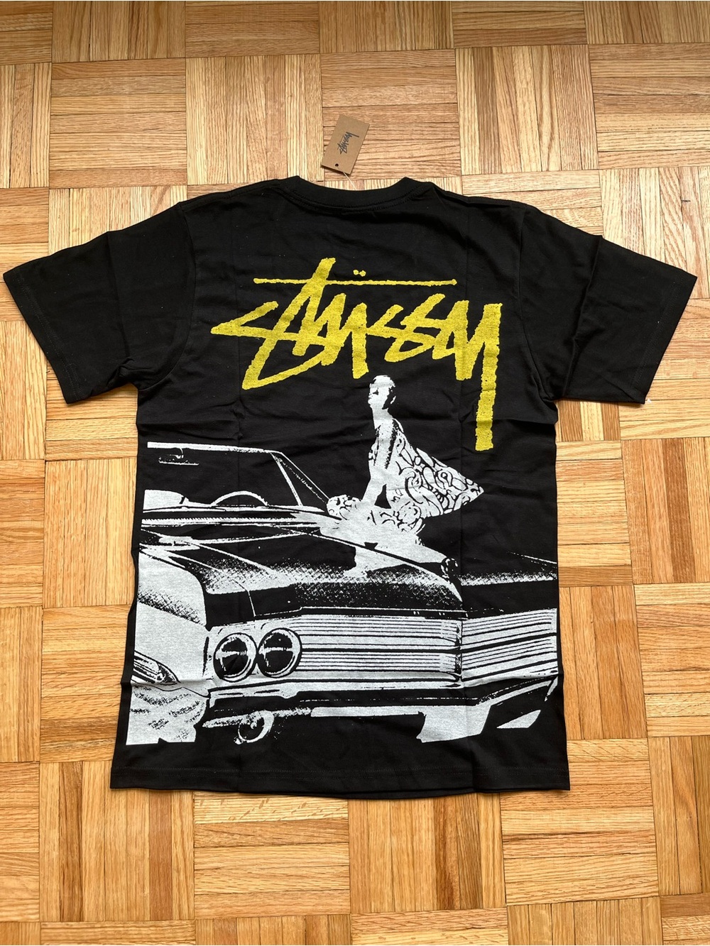 Stüssy Beach Crazy Tee Black Green Graphic T-Shirt S NWT